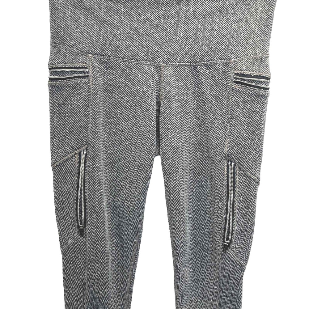 Athleta High Rise Leggings Womens XS Gray Herringbone Zipper Pocket Yoga Pants - Picture 7 of 11